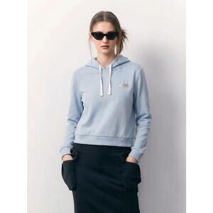 Hurley Baby Blue Crop Sweatshirt, Size Large